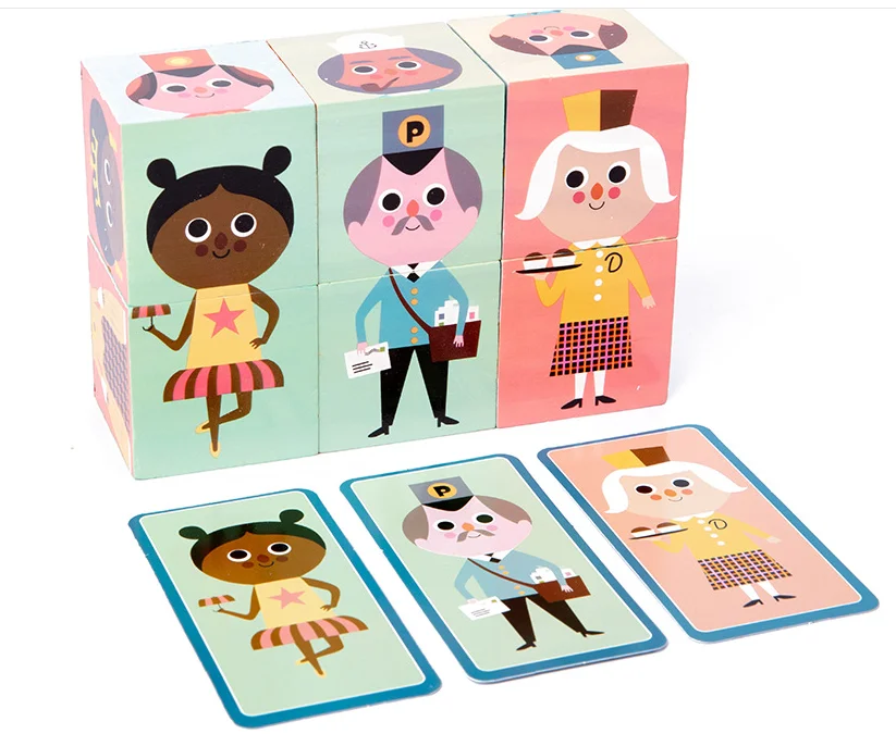 

Characters building blocks DIY creative puzzle building blocks Educational Early Learning Wooden Building Blocks