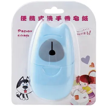 

50 Pcs Portable Soap Paper Pp Box Soap Paper Mini Disposable Hand Soap Paper Clean Hands Travel Soap Sheet personal care