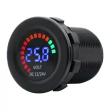 Voltmeter Classic Car-Accessory Boat Motorcycle 12V with Buzzer-Alarm 3-Digit 24V Delicate-Texture