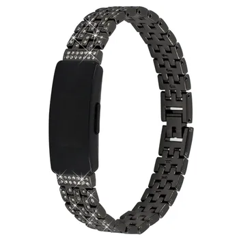 

Alloy Inlaid Rhinestone Watch Strap For Fitbit Inspire/HR Smart Watch 185 mm Interlock Band Smart Wear Accessories For Women