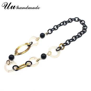

statement Vintage choker colar steampunk long chain necklaces for women boho collier chocker ethnic Acrylic necklace pendant