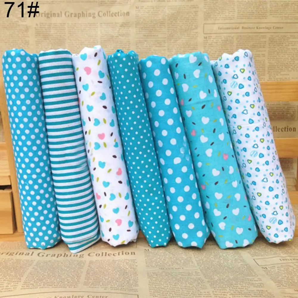 40%HOT7pcs/set Quilting Fabric Floral Cotton DIY Craft Sewing Handmade Accessories Calico Patchwork Needle Thread