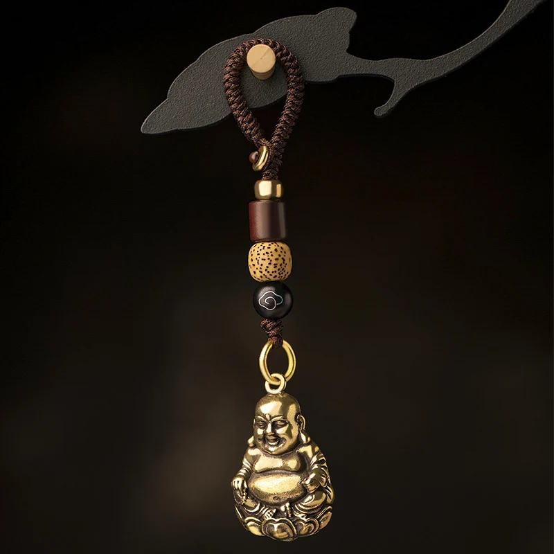 buddha tag keychain pendants brass (6)