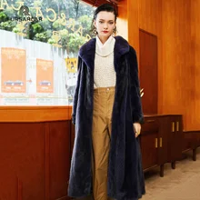 Fursarcar 120 см длинное женское пальто из натурального меха