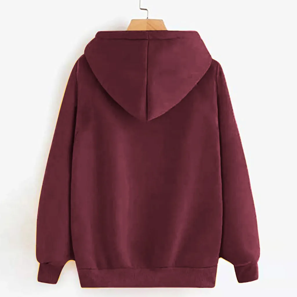 JAYCOSIN Fashion Women Dog Claw Heart Shape Sweatshirt Casual Simple Loose Solid Color Hoodie Comfortable Soft Pullove Tops