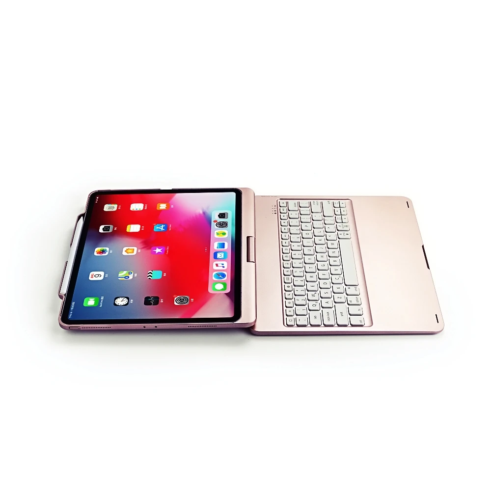 Вращающаяся Беспроводная Bluetooth клавиатура с подсветкой корпуса для Apple iPad Pro 12 9
