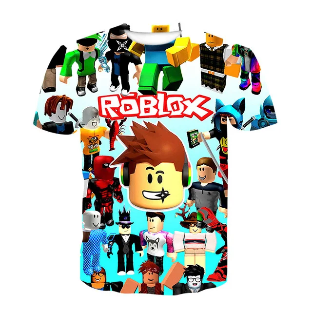 Thombase Boys T-Shirts 3D Roblox Cartoon T-Shirt Family Games Tops