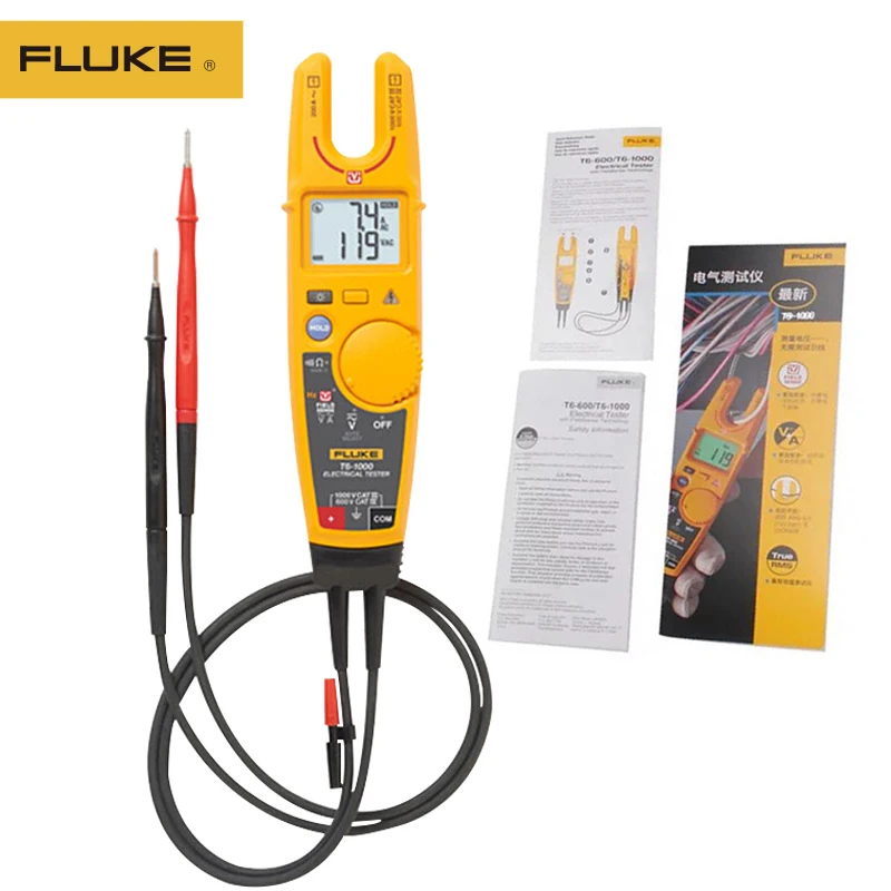 

100% Original Fluke T6-1000 Clamp Meter Multimeter Continuity Current Electrical Tester Non-contact Voltage High Precision Open