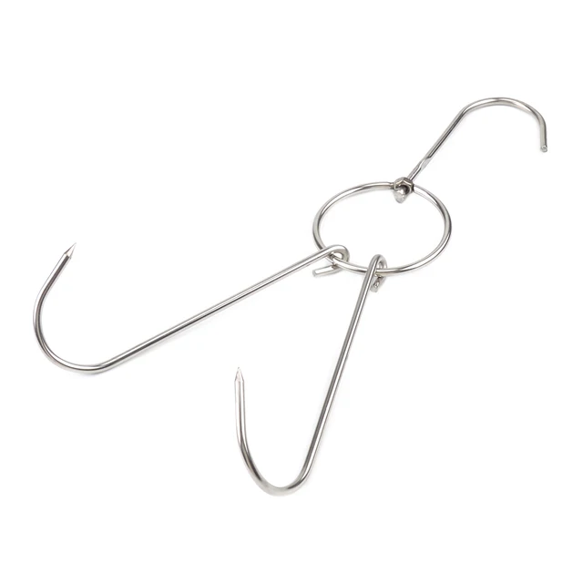Letaosk 10Db Rozsdamentes Acél Hús Kacsahorog Szalonna Sonkák Lógó Dupla Horgok 9.8 "Hosszú Konyha - Image 2