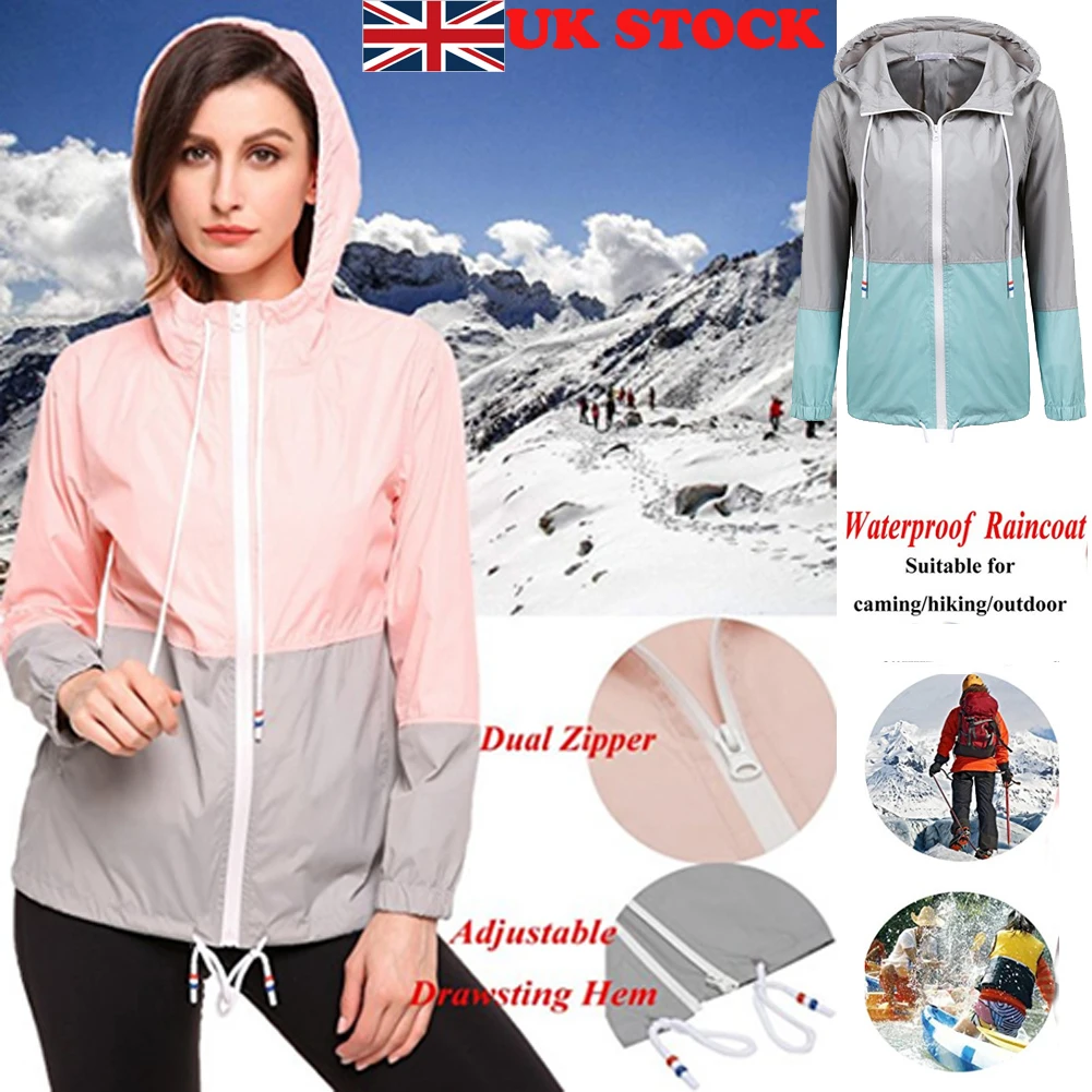 Women's Waterproof Long Sleeve Raincoat 