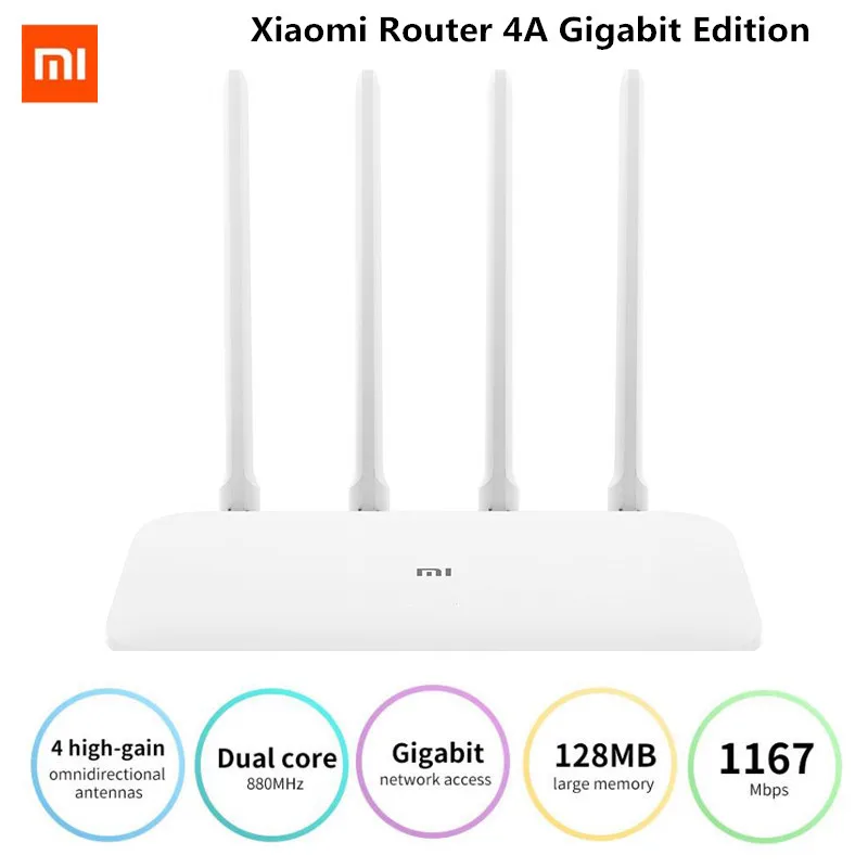 Маршрутизатор Xiaomi Mi роутер 4A гигабитная версия 2 4 ГГц 5 WiFi 1167 Мбит/с ретранслятор