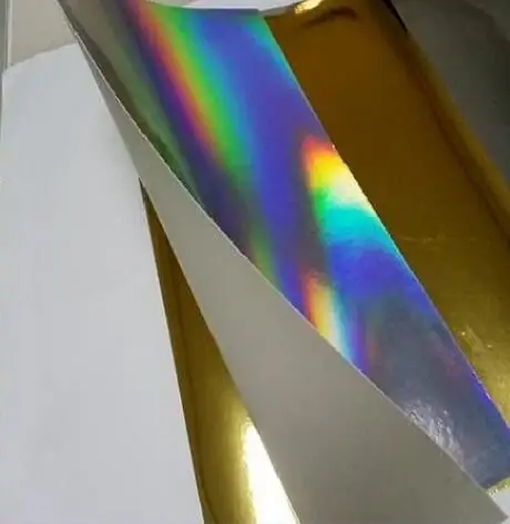 250GSM SINGLE SIDE SILVER RAINBOW HOLOGRAPHIC A4 CRAFTING CARD