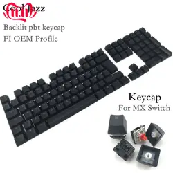 Прохладный Джаз дважды выстрелил черный толстые pbt Fi iso макет 108 с подсветкой колпачки OEM Keycap профиль для MX механические клавиатура
