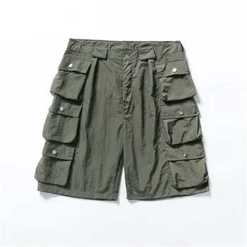 

EWQ / men's wear solid color multi-pocket loose casual shorts male 2020 summer new Streetwear functional knee length pants Y2198