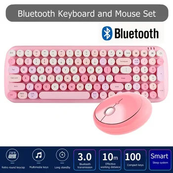 

New Moffi Candy-BT Mixed Color Keycap Bluetooth Wireless Cute Desktop Notebook Keyboard For PC,Laptop,Tablet,Mobile Phone