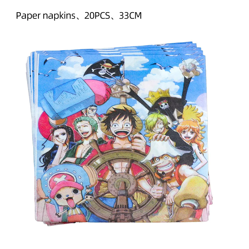 ワンピースの漫画のパーティーウェア テーブルクロス カップ バルーン バナー ケーキデコレーション 誕生日パーティー Ballons Accessories Aliexpress