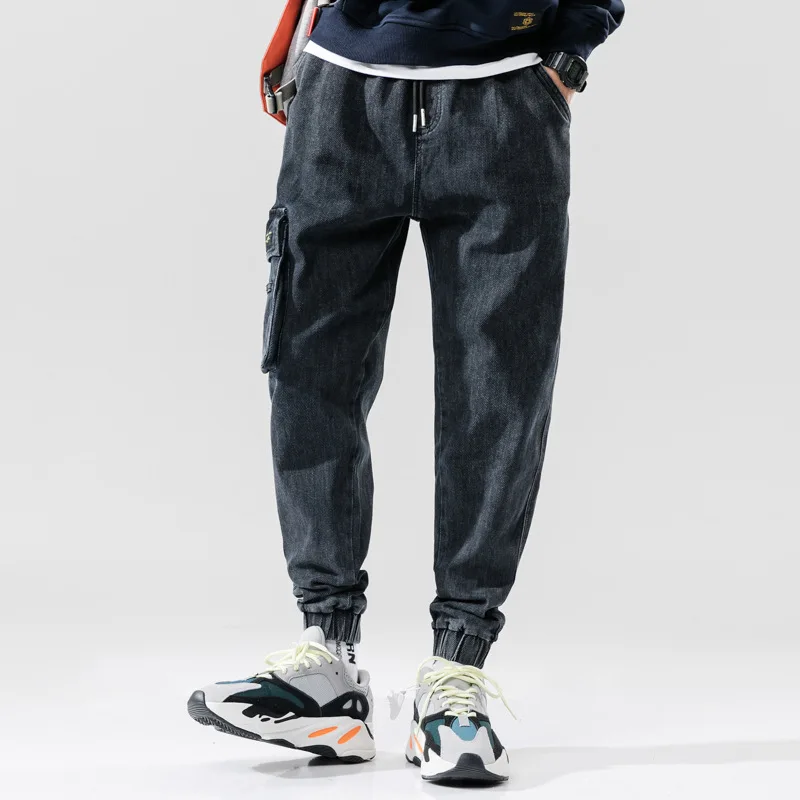 Большие размеры, S-4XL, Осень-зима, модные мужские джинсы, высококачественные штаны-карго из денима, брюки свободного кроя, уличная одежда, хип-хоп, джоггеры, джинсы для мужчин
