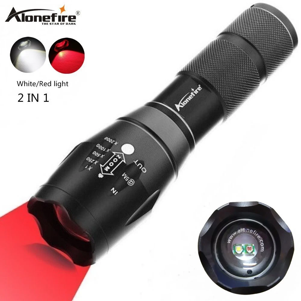 Alonefire G700 WR Wit rood super heldere led zaklamp Zoomable Tactische Zaklamp Knop voor Hinking Camping|LED-zaklampen| - AliExpress