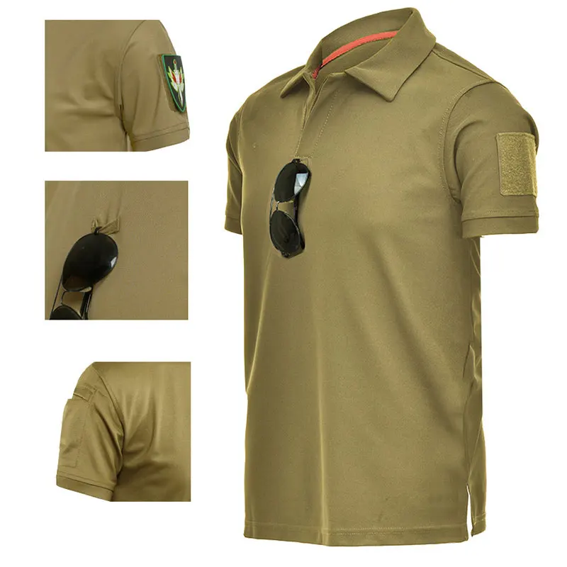 Tactical T-shirt Combat T Shirt Quick Dry Tees Men's Outdoor Hunting Camping Hiking O-Neck Lapel Short Sleeve sport t shirt