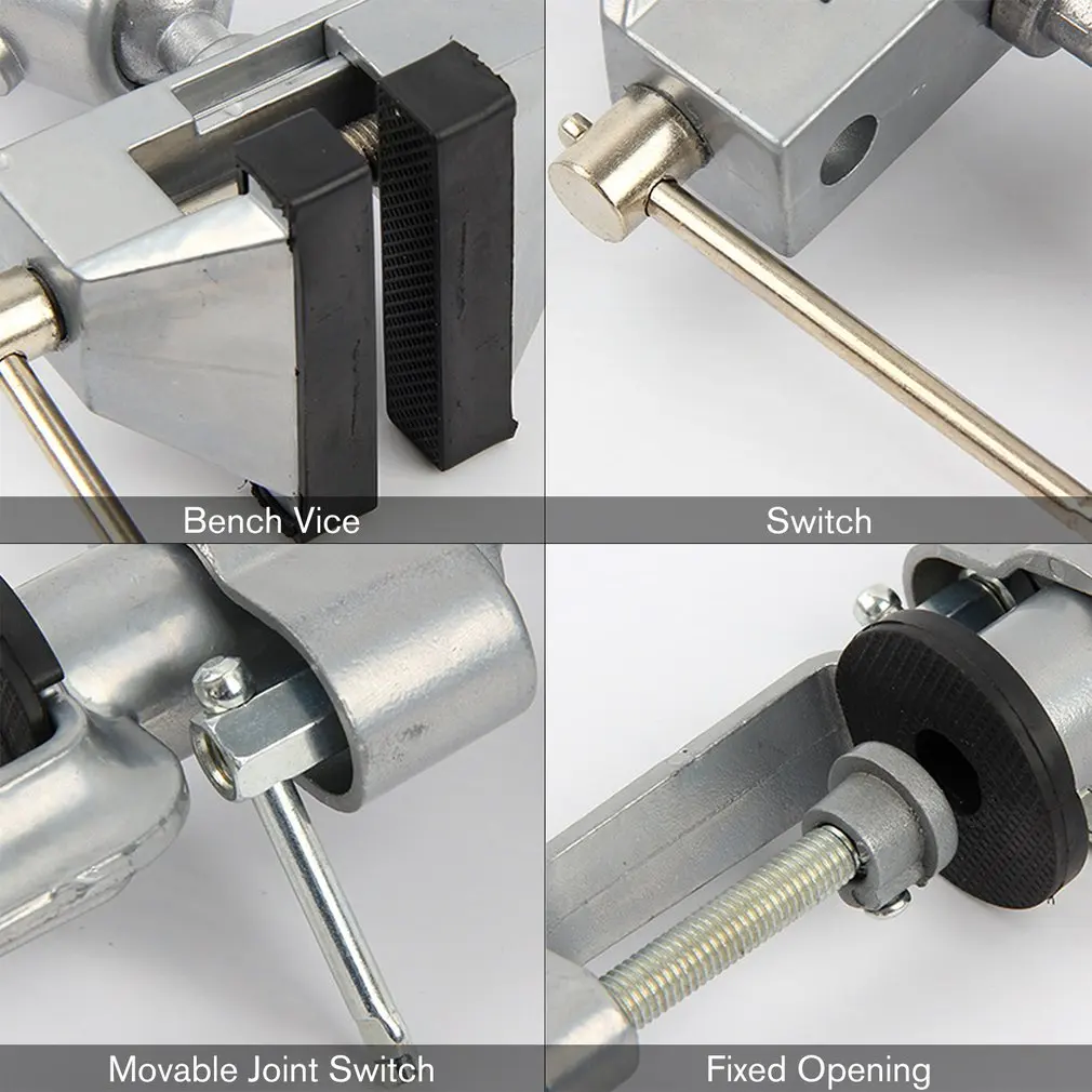 2 in 1 Table Vise Bench Vice Aluminium Alloy 360 Degree Rotating Universal Vise Precise Mini Vise Clamp Alloet