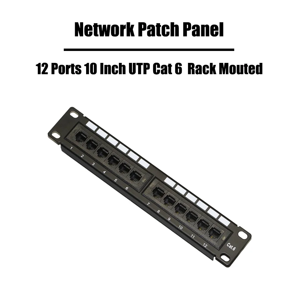 12 порты UTP Cat 6/Cat 5 Unshield сетевая коммутационная панель 1U Высота 10 дюймов стойка