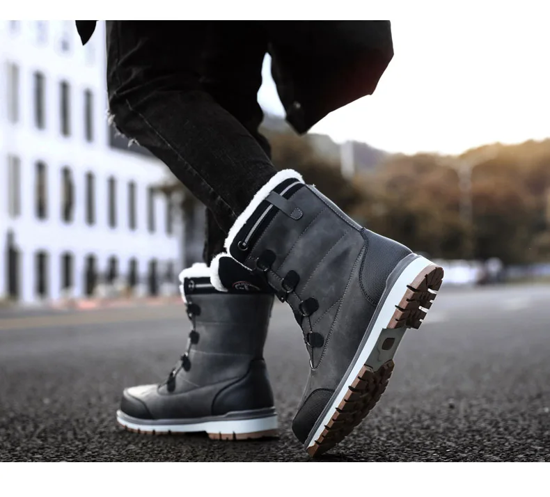 New Quality Waterproof Hilking Boots Super Warm Plush Men's Shoes Winter Ankle Boots Comfortable Hunting Boots Climbing Sneakers