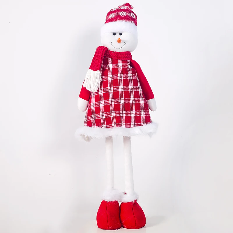 Santa Claus Snowman Reindeer Doll Decorations Christmas Present Santa Claus Long-Legged Doll Cloth Art Mesh Santa Claus Music Do