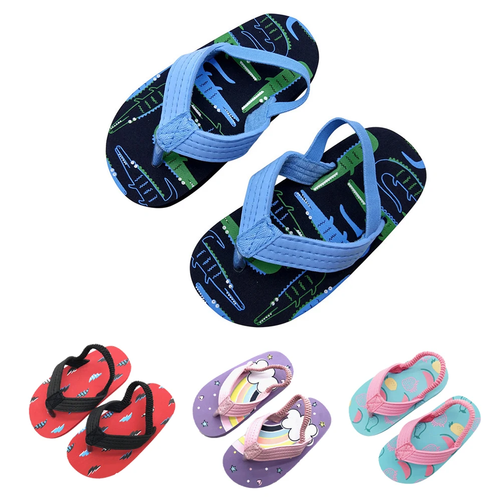 Dihope Toddler EVA Slippers Lovely Cartoon Tightness Beach Shoes for 1-6 Years Kids Boys Girls Light Soft Slip Slipper