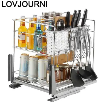 

En La Ducha Mutfak Armario De Despensa Stainless Steel Cozinha Organizer Cocina Kitchen Cabinet Cestas Para Organizar Basket