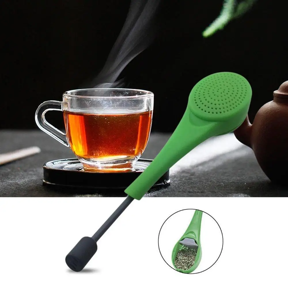 

new Gezonde Food Grade Smaak Totaal Thee Zetgroep Gadget Meten Swirl Steile Roer en Druk Plastic Thee & Koffie Zeef Thee filter