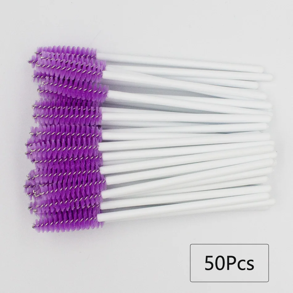50Pcs Nylon Одноразовая щетка для ресниц 25/50 шт кисти для макияжа тушь палочки Аппликатор для ресниц удлинитель ресниц Косметическая кисть инструмент для макияжа - Цвет: 50Pcs Nylon
