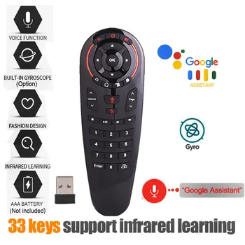 

G30 2.4G Gyroscope Wireless Air Mouse 33 Keys IR Learning Smart Voice Remote Control for Android TV Box vs G10 G20
