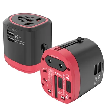 

Universal Plug EU AU UK US 4 In 1 AC 100V To 250V 6A Power Supply Adapter Travel Universal Plug Socket 5V 2A 2 USB Output Port