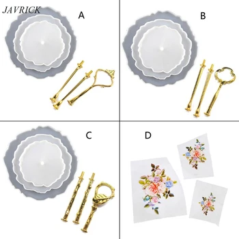 

3 Tier Cake Fruit Food Plate Stand Resin Casting Mold Irregular Fruit Disc Mold