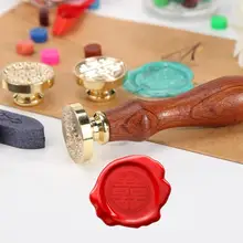 レトロワックス印鑑こんにちはワードパターン火災のための結婚式の封筒 DIY 工芸品エンベロープスタンプペンケースワックス印鑑(China)