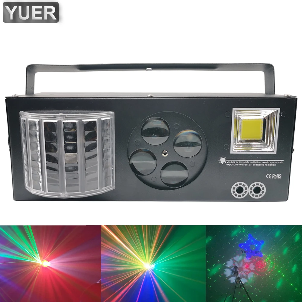 

4Pcs/Lot Professional Stage Lighting 20W Strobe Laser Spot Wash 4in1 Effect Lights With DMX512 Sound For Party DJ Disco KTV