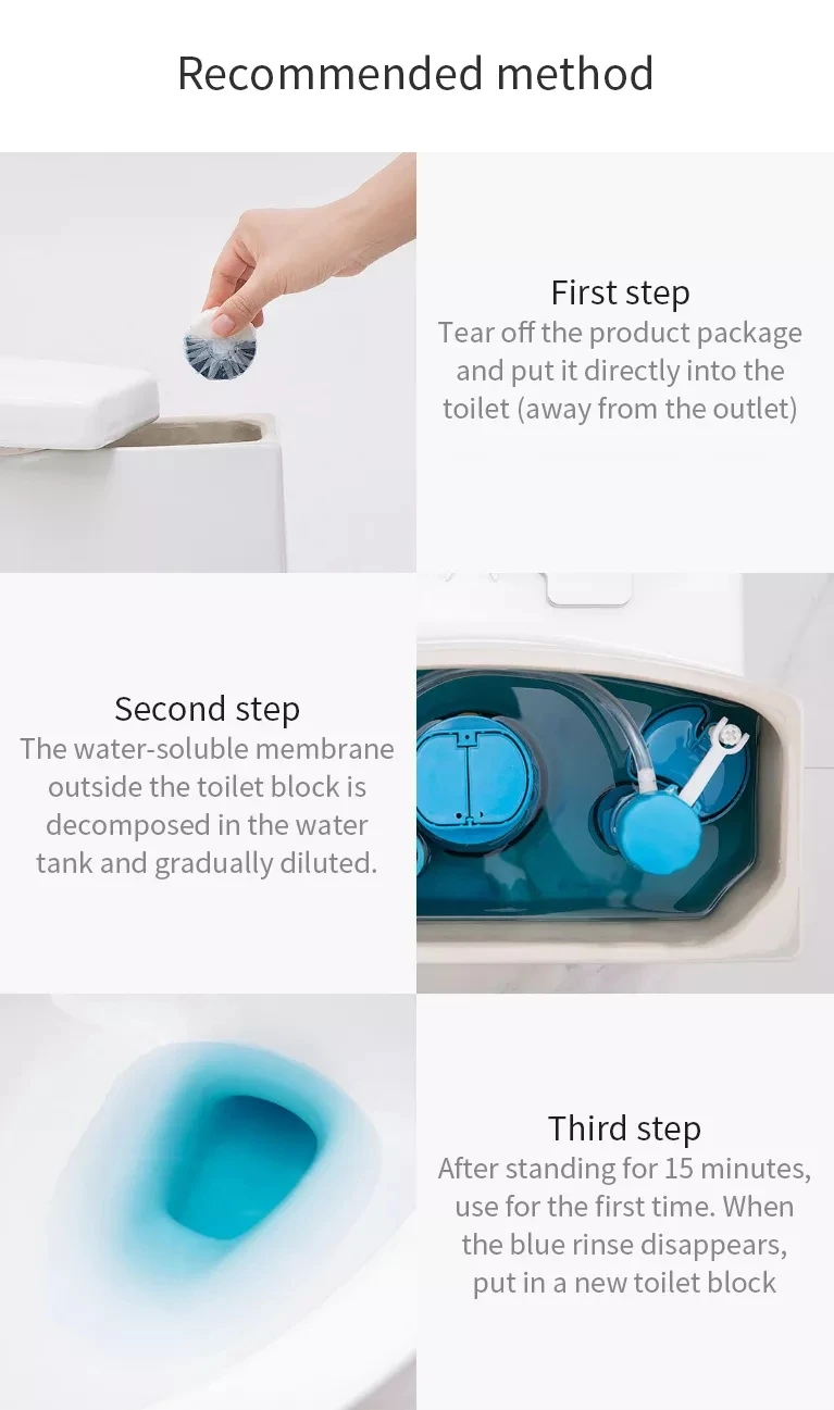 Xiaomi Clean-n-fresh Double-effect Deodorizing Cleaning Toilet Block Independent Water-soluble Film Packaging Anionic Active Fac (9)