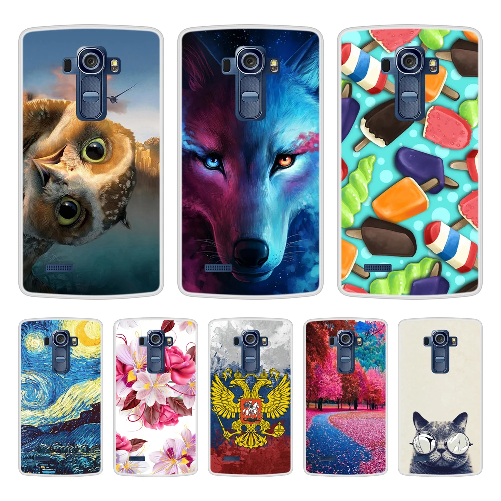 Чехол для LG G4 мягкий силиконовый термополиуретановый чехол телефона с принтом H815