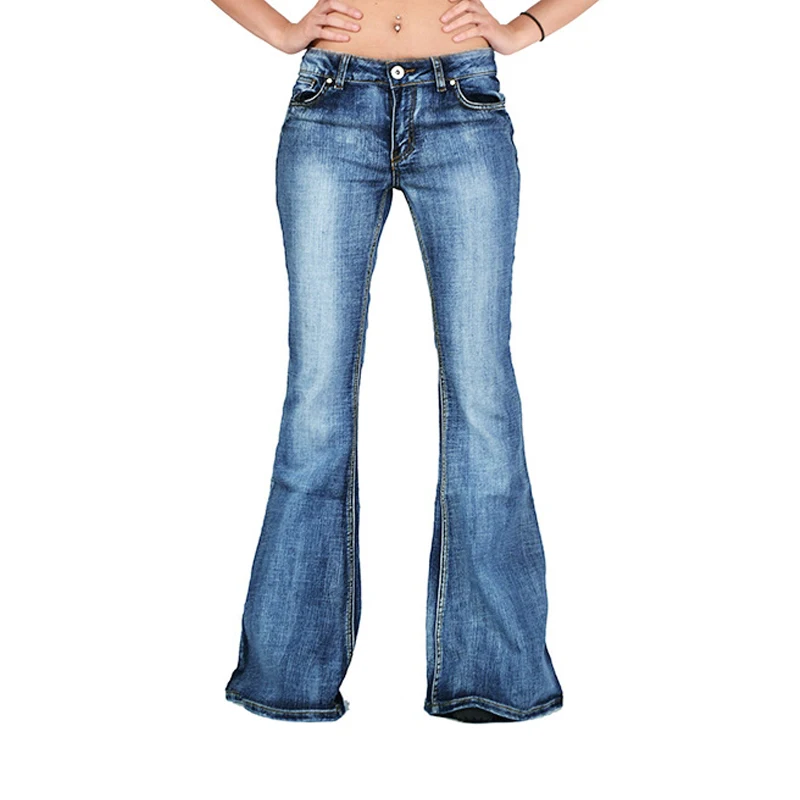 Womens Bootcut Jeans High Waist Flare Denim Ladies Trousers Long Pants Size 8-26