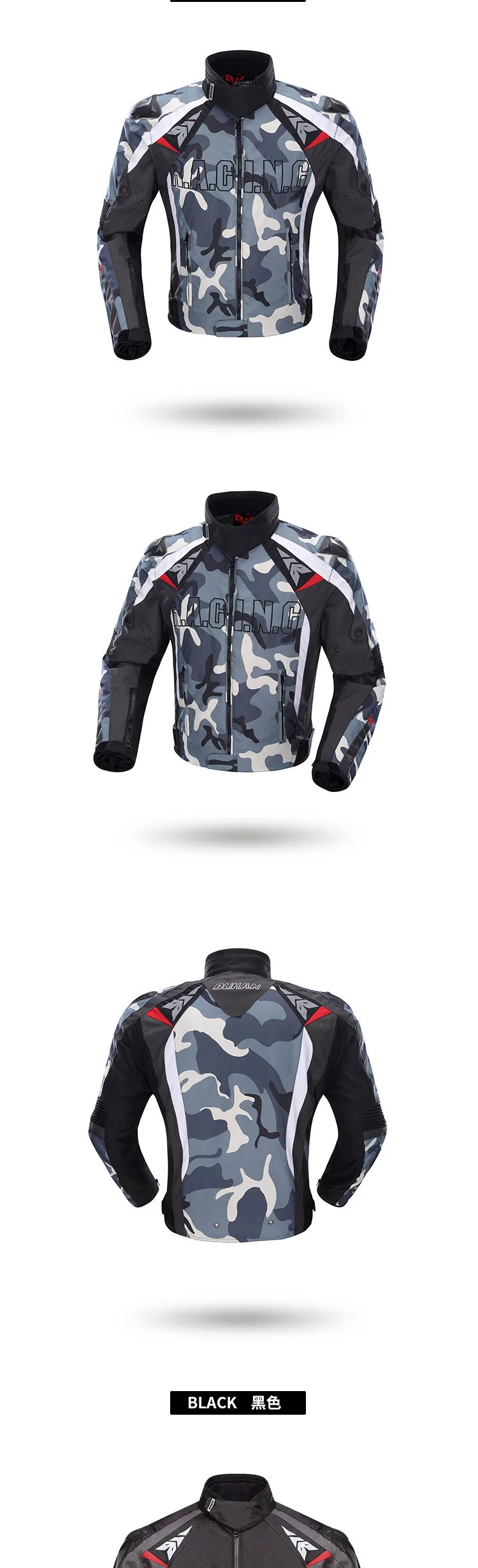 Duhan DUHAN Motorcycle Racing Suit Racing Suits Motorcycle Clothing Aluminium Alloy Pauldrons Waterproof Motorcycle Protective C