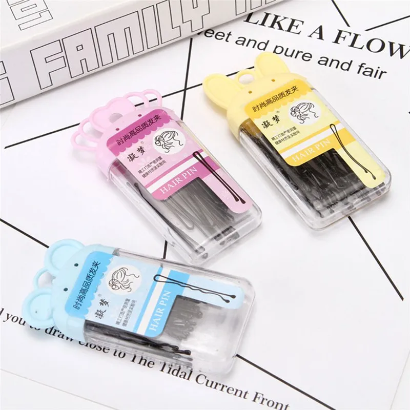 20Pcs/Box Curly Wavy Bobby Pins Hair Clips Women Girls Crude Black Metal Hair Barrettes Invisible Hairpin Hair Styling Accessory