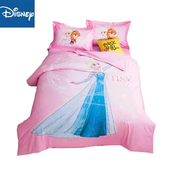 

Disney Frozen Princess king size comforter Bedding Set for Children's Boy's Girls Duvet Cover Set 4pcs Bedroom Decor queen siz