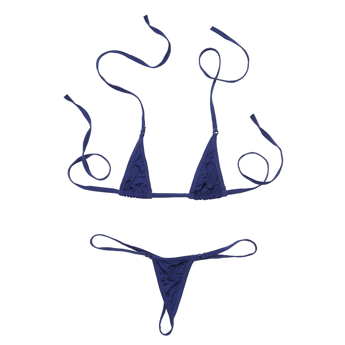 Пикантное микро-бикини женский купальник с Холтер Топ И Стрейч Т-образные купальники бикини купальник женский купальник - Цвет: Navy Blue