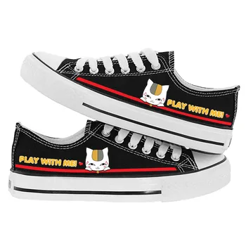 

Unisex Anime Natsume yuujinchou Madara Casual Canvas Shoes Low Flat plimsolls duck shoes Sneakers