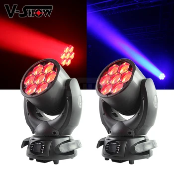 

2pcs 7x40W Beam Moving Head Light Zoom Wash Led Dmx 512 Control Stage Light RGBW 4in1 Dj Light For Disco Bar Wedding Nightclub