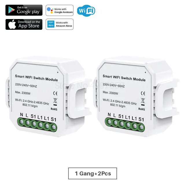 2 Relais ON//OFF 220V Smart Digital Wandschalter Lampe Funkfernbedienung FG#1