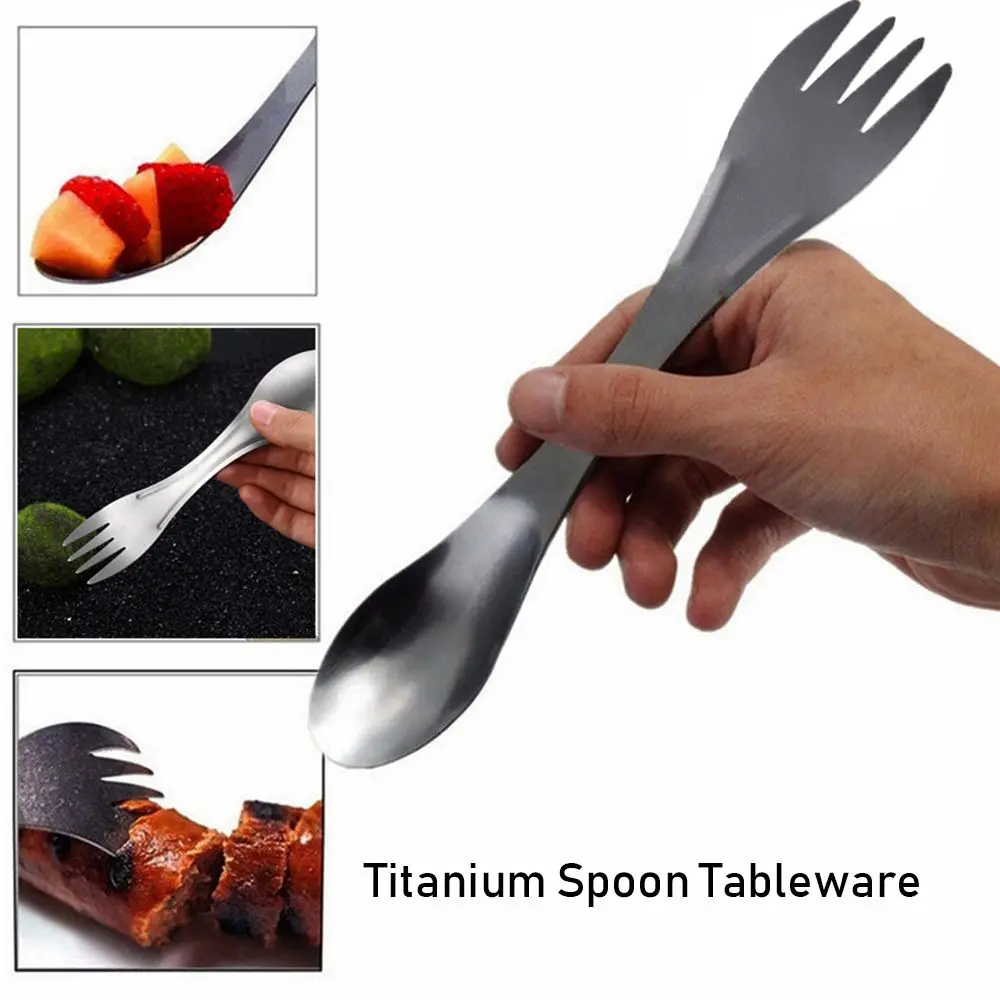 alloy Portable EDC Outdoor tool Cutlery Fork Spoon Tableware Ultralight Spork 