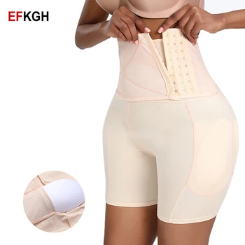 

EFKGH Women High Waist Body Shaper Butt Lifter Booty Enhancer Padded Control Panties Three Breasted With Removable Padded