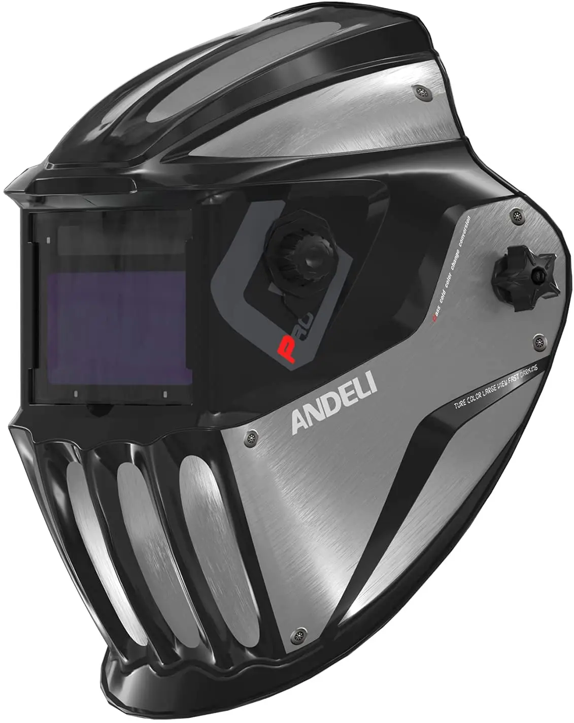 ANDELI Welding Helmet Welding Helmet Auto Darkening,Area Welding Mask With Top Optical Clarity 1/1/1/2