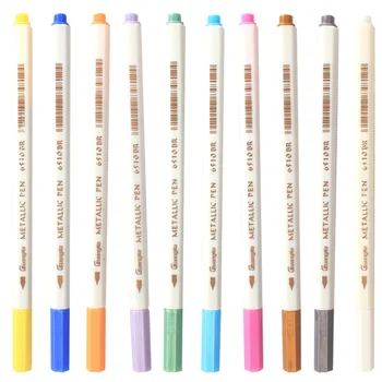 

10pcs Metallic Pen Painting Pen Metallic Colored Pen Stationery Supplies for Card Making DIY Artists Painting Marker (Mixed Colo